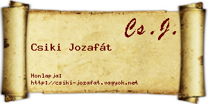 Csiki Jozafát névjegykártya